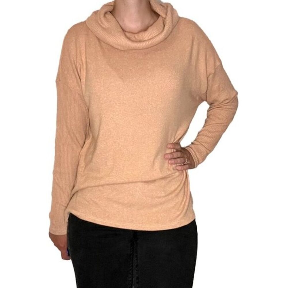 Lulu's Lush Camel Cowl Neck‎ Sweater Size Small